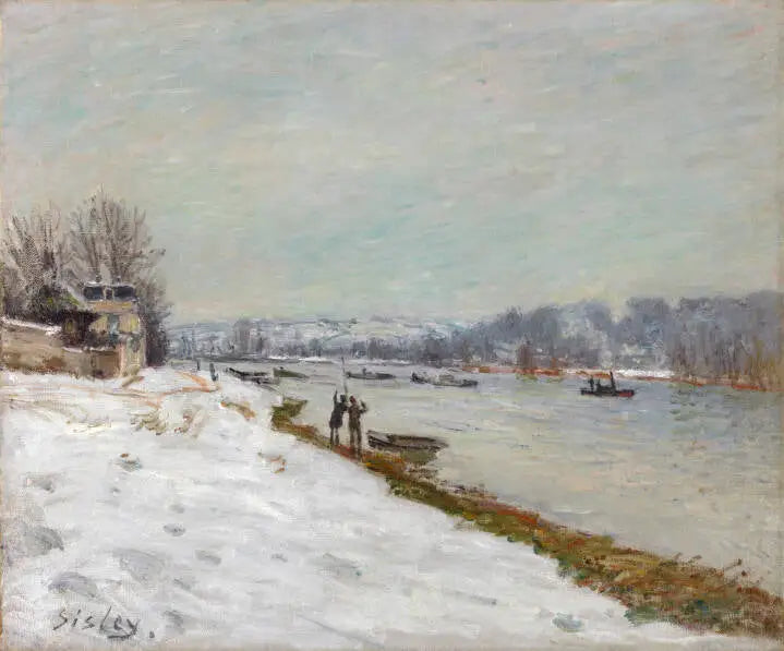 Nabrzeże Billancourt - Śnieg - Alfred Sisley