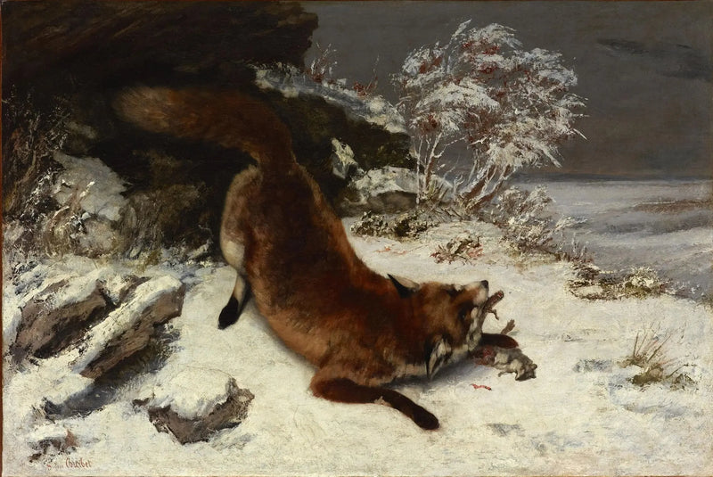 Lis w śniegu - Gustave Courbet