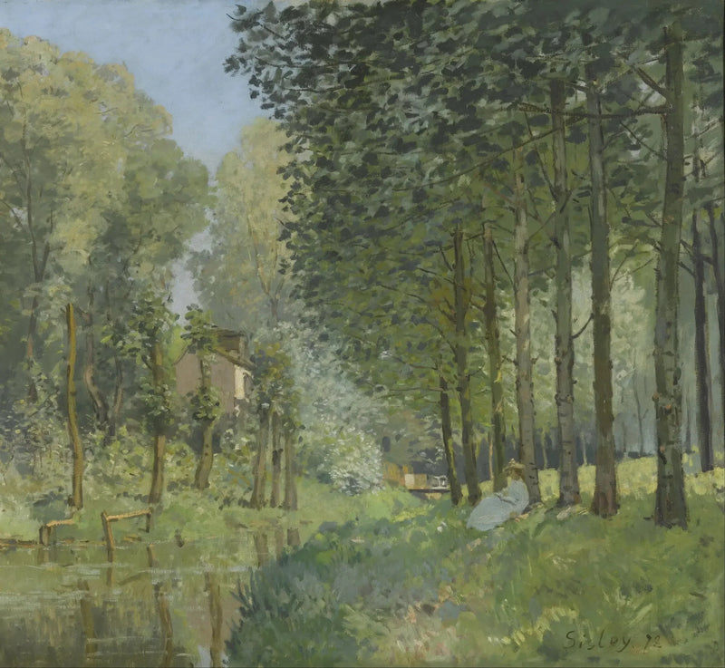Odpoczynek nad strumieniem. Skraj lasu - Alfred Sisley