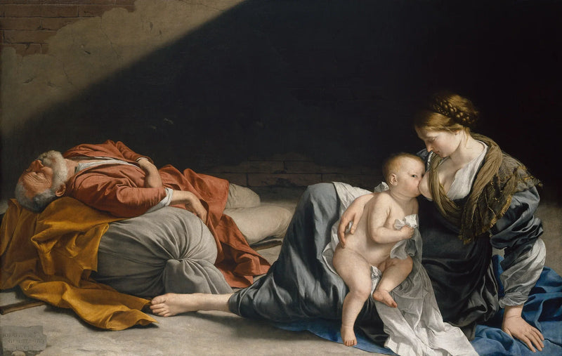 Odpoczynek Świętej Rodziny podczas ucieczki do Egiptu - Orazio Gentileschi