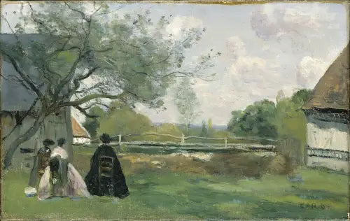 Odpoczynek przed farmą - Jean-Baptiste Camille Corot