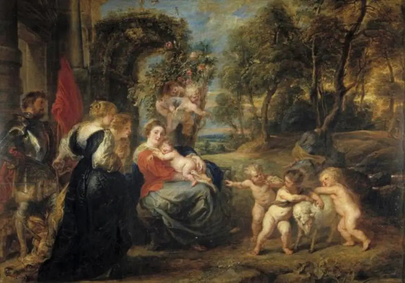 Wypoczynek podczas ucieczki do Egiptu z świętymi - Peter Paul Rubens