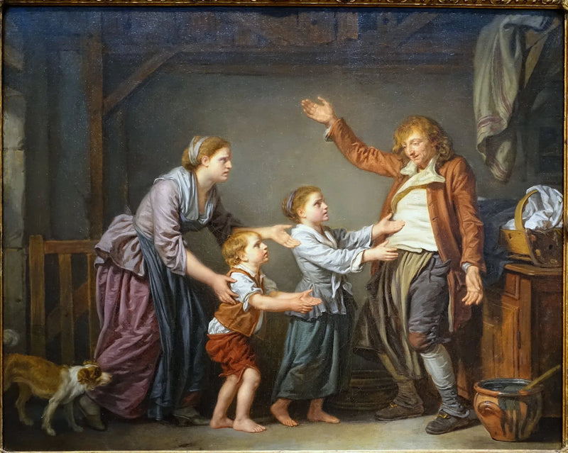 Powrót pijaka - Jean-Baptiste Greuze
