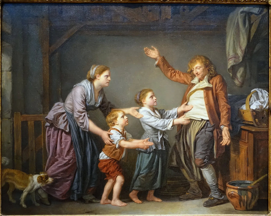 Powrót pijaka - Jean-Baptiste Greuze