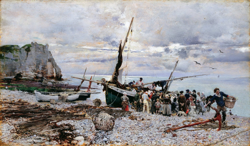 Powrót łodzi rybackich, Étretat - Giovanni Boldini