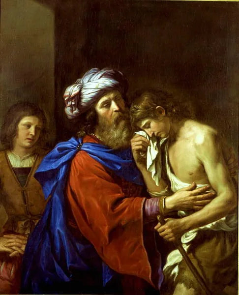 Le retour du fils prodigue. - Guercino image 1 tableau peint à l’huile sur toile