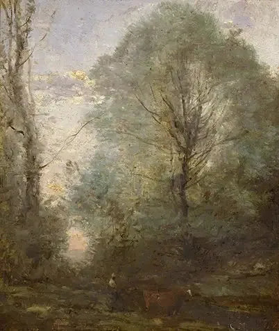 Powrót małego bouviera - Jean-Baptiste Camille Corot