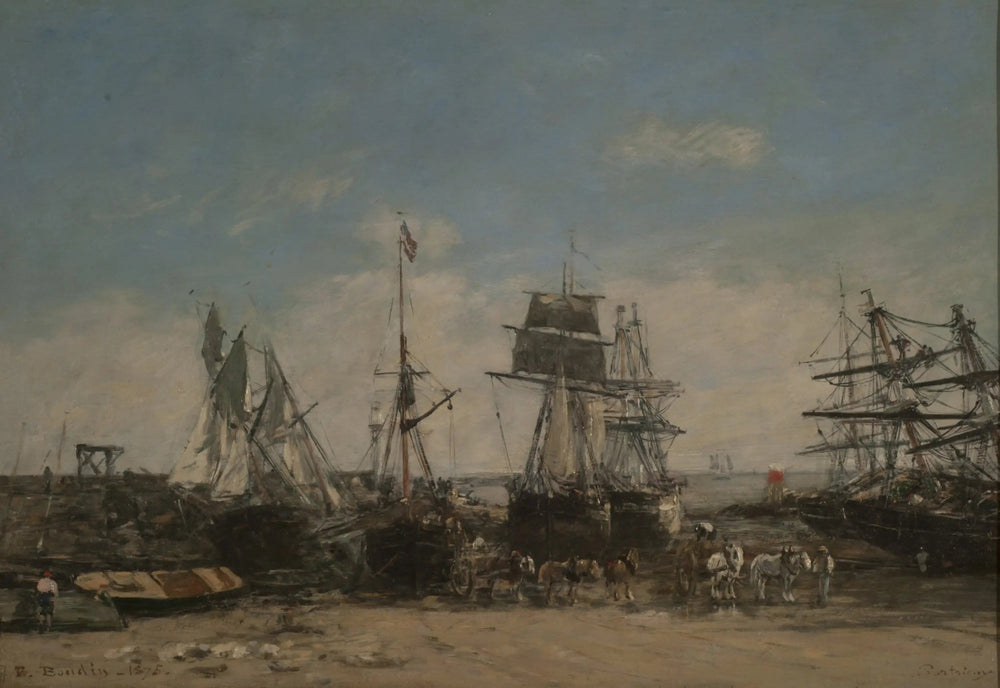 Le rivage de Portrieux, Côtes-du-Nord - Eugène Boudin image 1 reproduction de peinture à l’huile