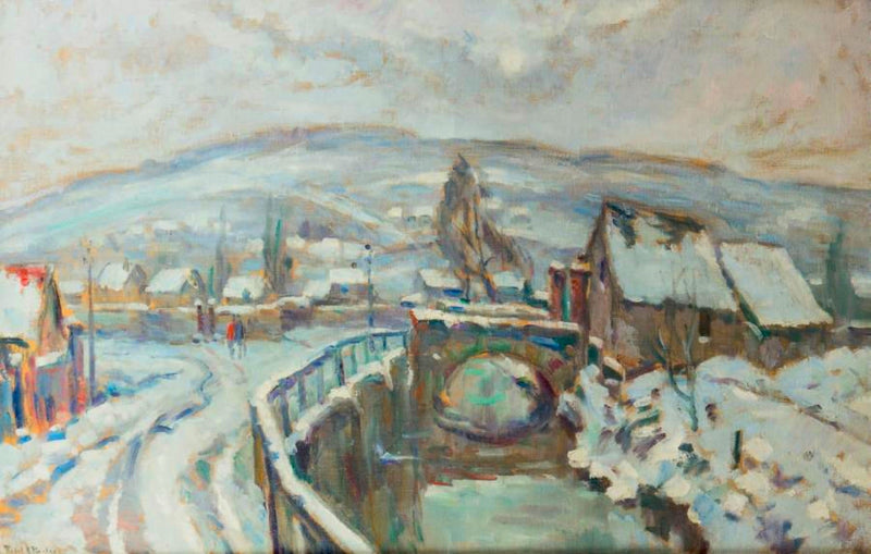 Robec pod śniegiem w okolicach Rouen - Robert Antoine Pinchon