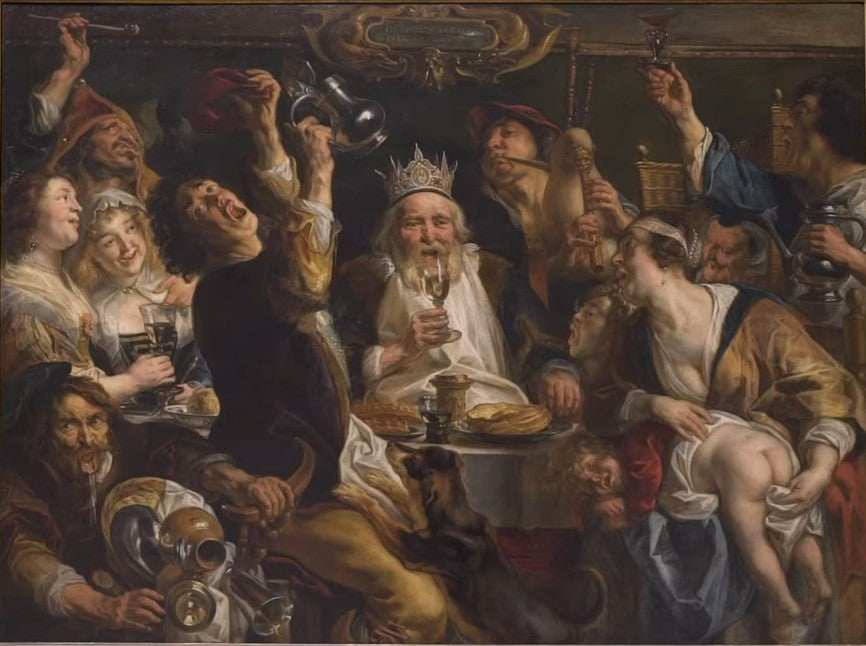 Le roi boit - Jacob Jordaens image 1 copie peinte à la main à l’huile