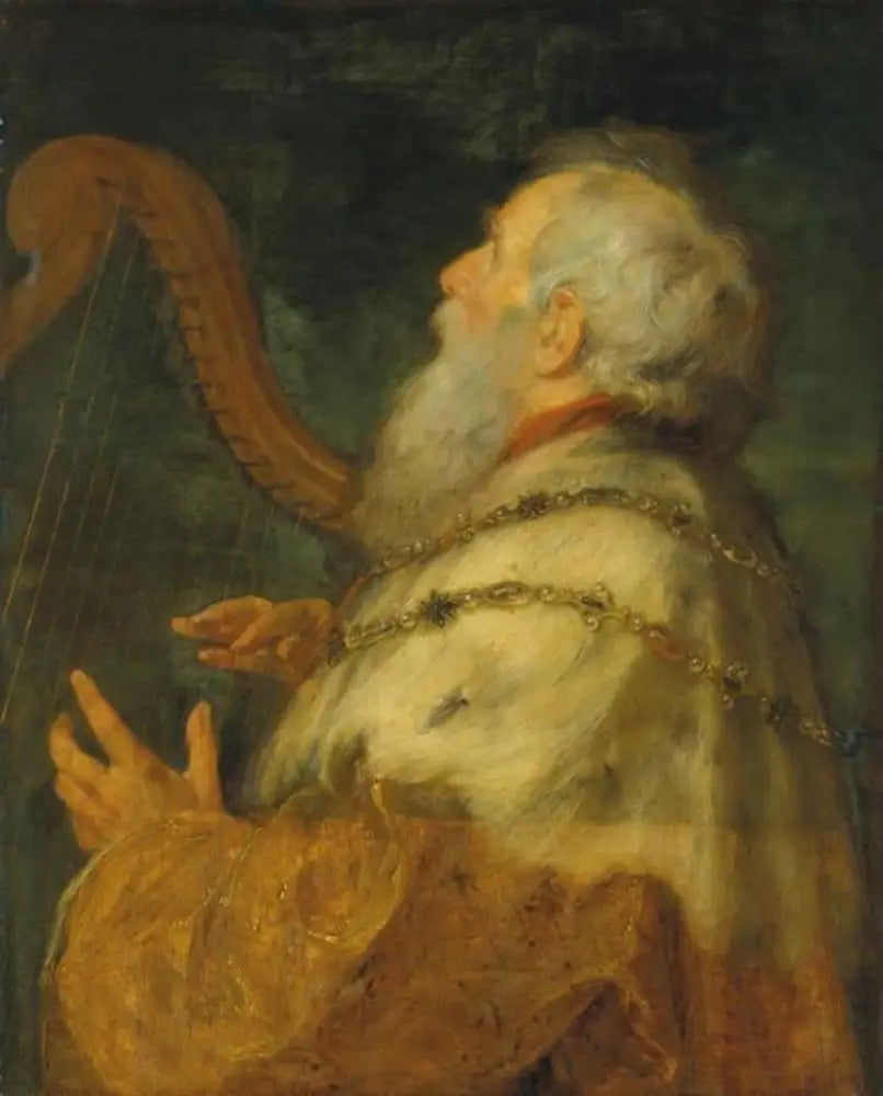 Król Dawid grający na harfie - Peter Paul Rubens