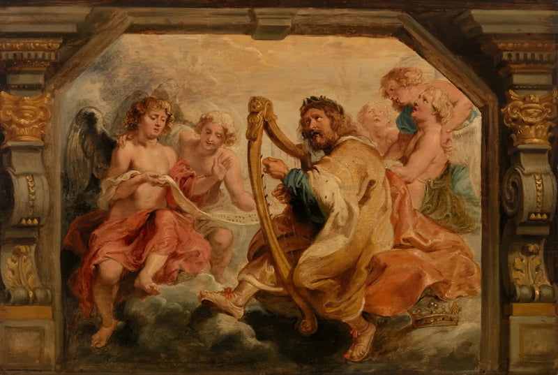 Król Dawid grający na harfie - Peter Paul Rubens