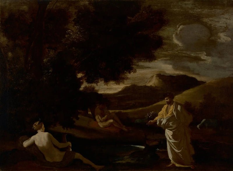 Król Midas przemienia gałązkę dębu w złoto - Nicolas Poussin
