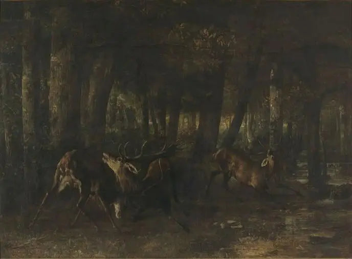Wiosenny Rut. Walka jeleni - Gustave Courbet
