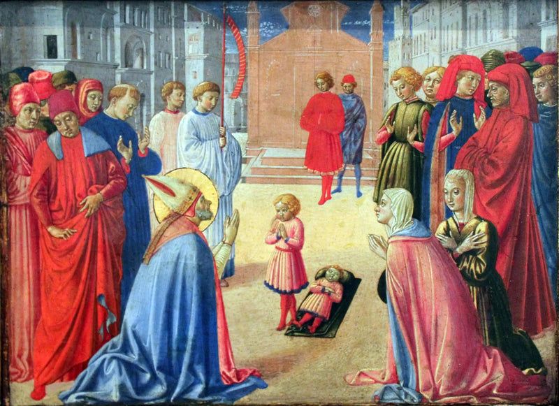 Święty Zenobius wskrzesza zmarłego chłopca - Benozzo Gozzoli