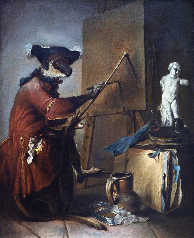 Małpa malarz - Jean Simeón Chardin