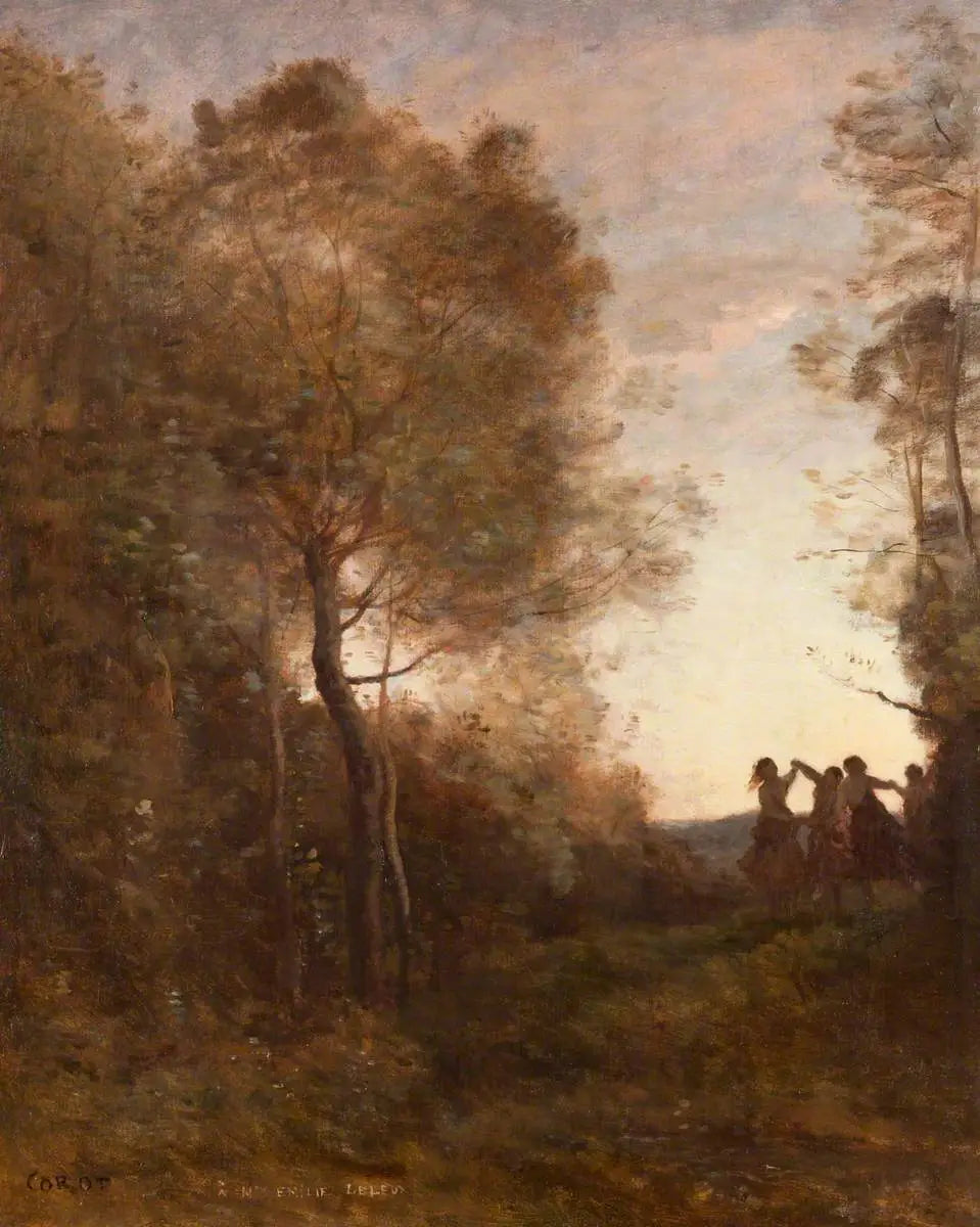 Le soir – La danse des nymphes - Jean-Baptiste Camille Corot image 1 reproduction d’œuvre d’art à l’huile