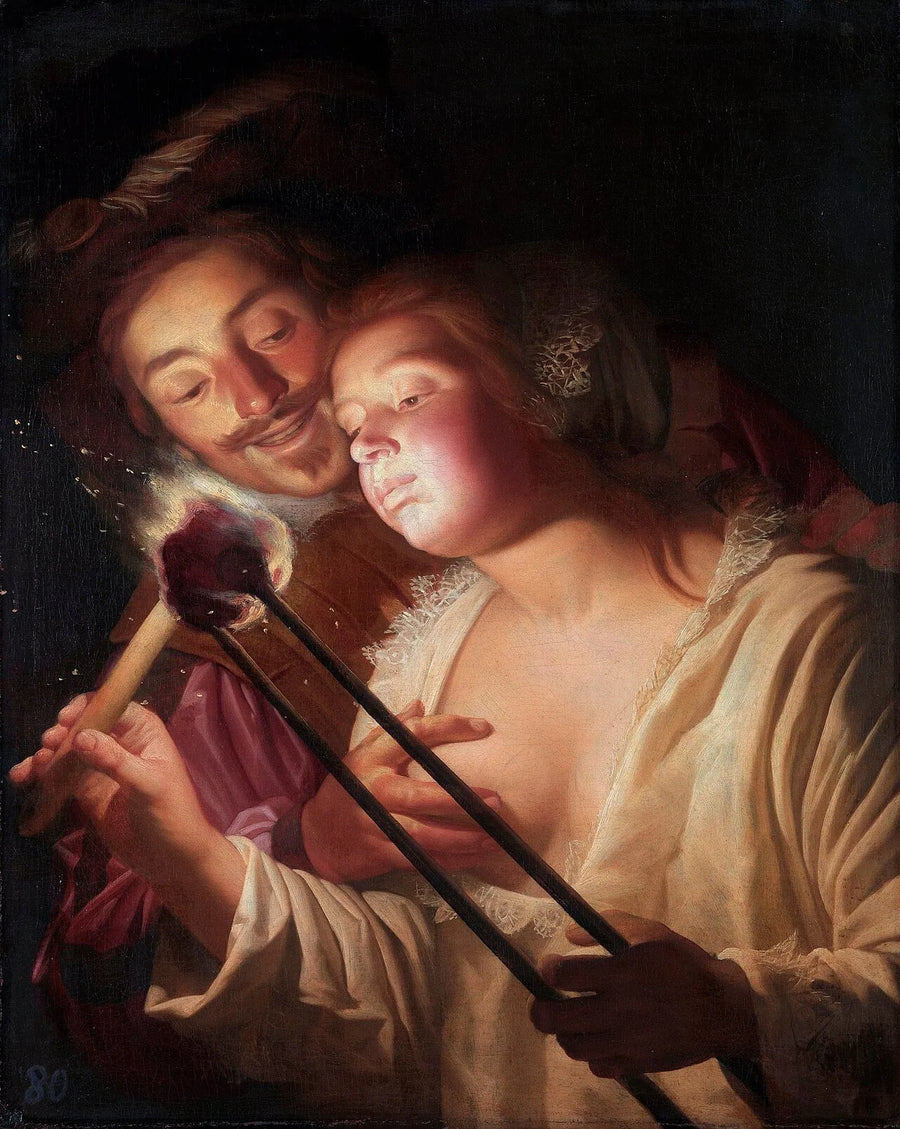 Żołnierz i dziewczyna - Gerrit van Honthorst
