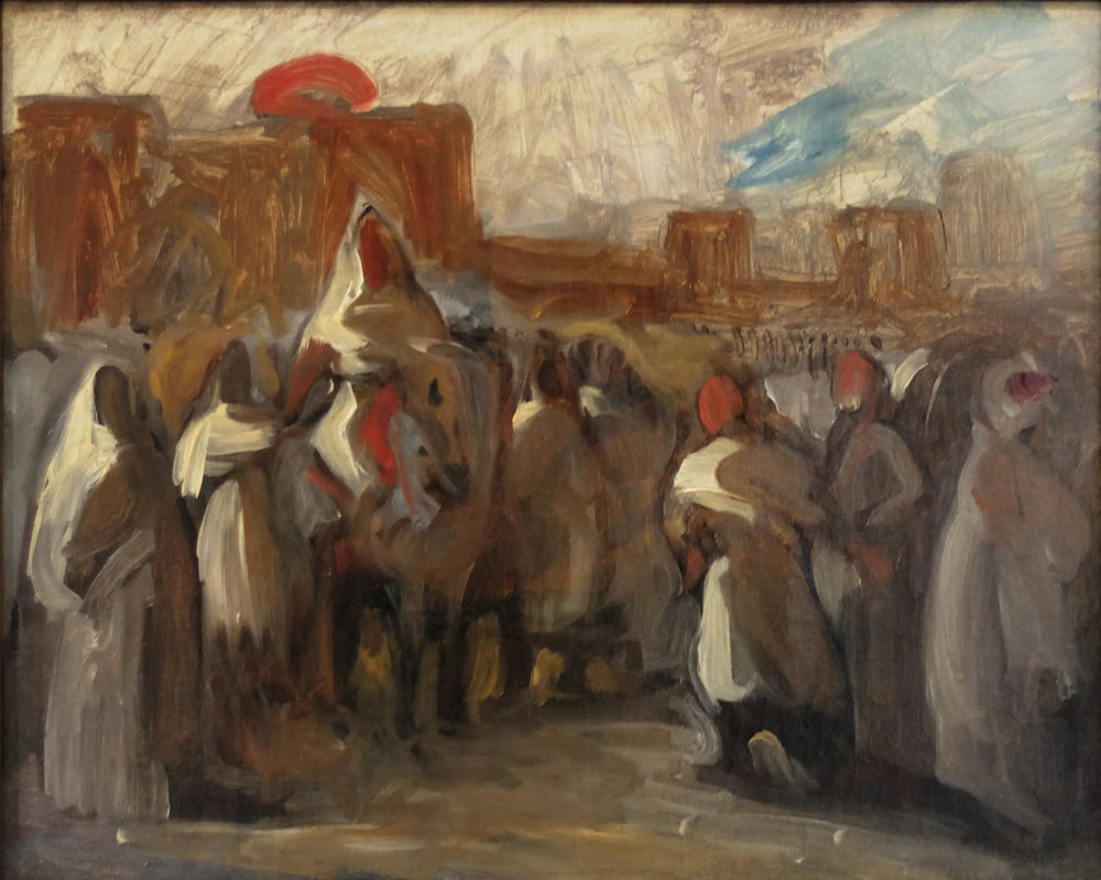 Le sultan du Maroc Moulay Abd-er-Rahmane recevant le comte de Mornay ambassadeur de France - Eugène Delacroix image 1 tableau peint à l’huile sur toile