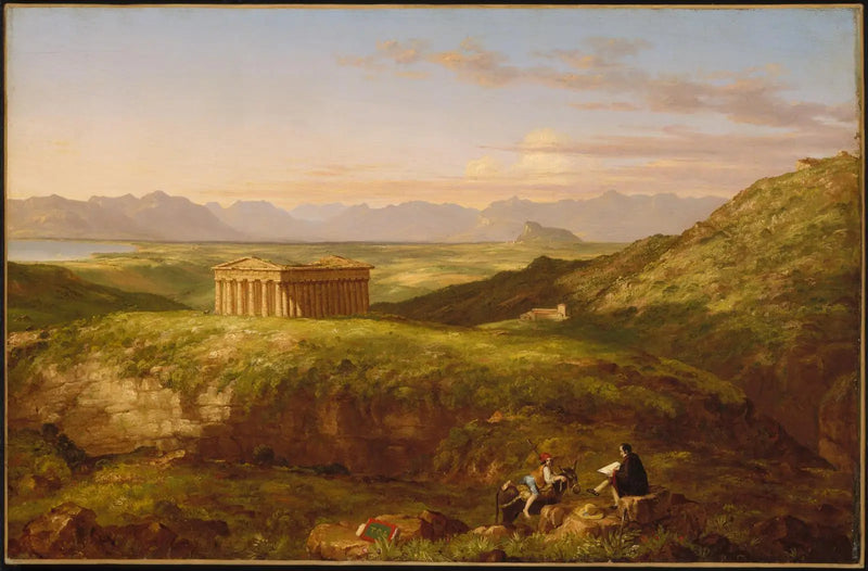 Świątynia w Ségeste z artystą rysującym - Thomas Cole