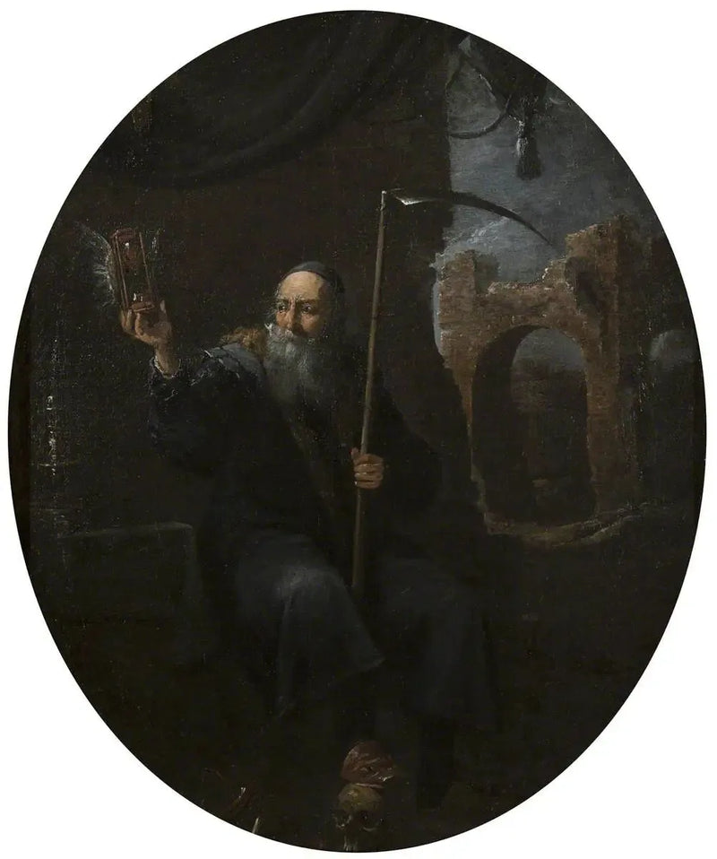 Czas jak starzec z kosą i skrzydlatym klepsydrą - David Teniers młodszy