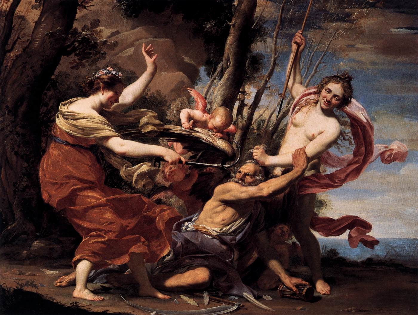Le Temps vaincu par l’Amour la Beauté et l’Espoir - Simon Vouet - Alpha Reproduction