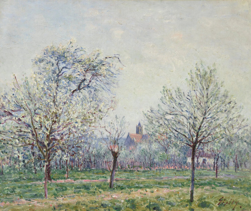 Sad na Moret-sur-Loing, wiosna - Alfred Sisley