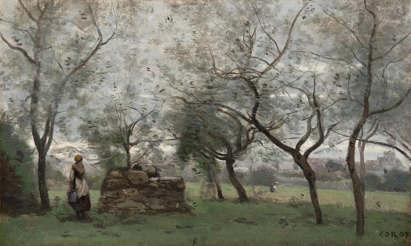 Sad, okolice Mantes - Jean-Baptiste Camille Corot