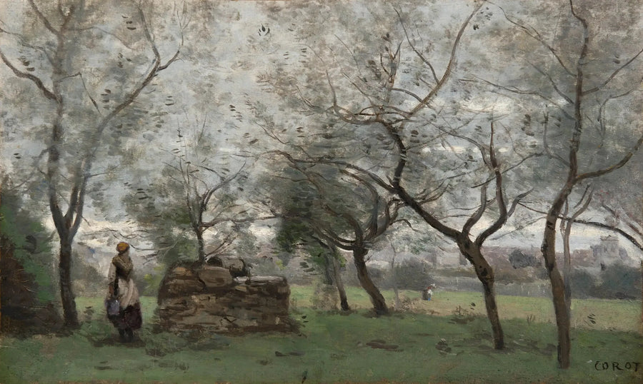 Sad, okolice Mantes - Jean-Baptiste Camille Corot