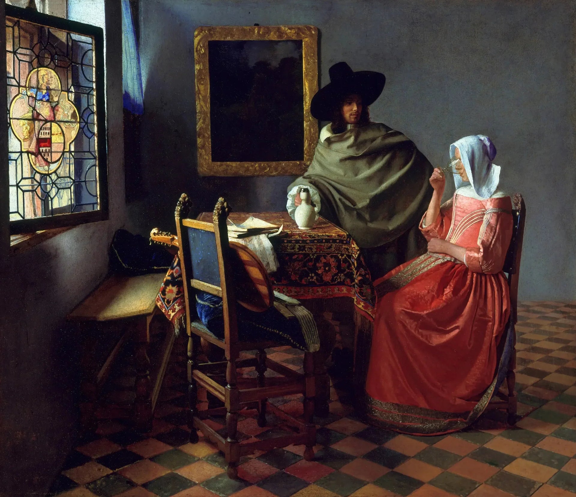 Le Verre de vin - Johannes Vermeer image 1 reproduction réalisée par Alpha Reproduction