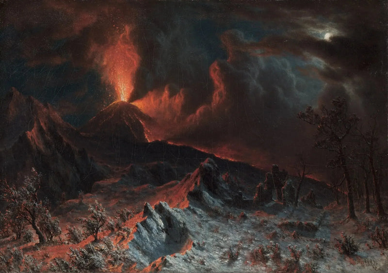 Wezuwiusz o północy - Albert Bierstadt