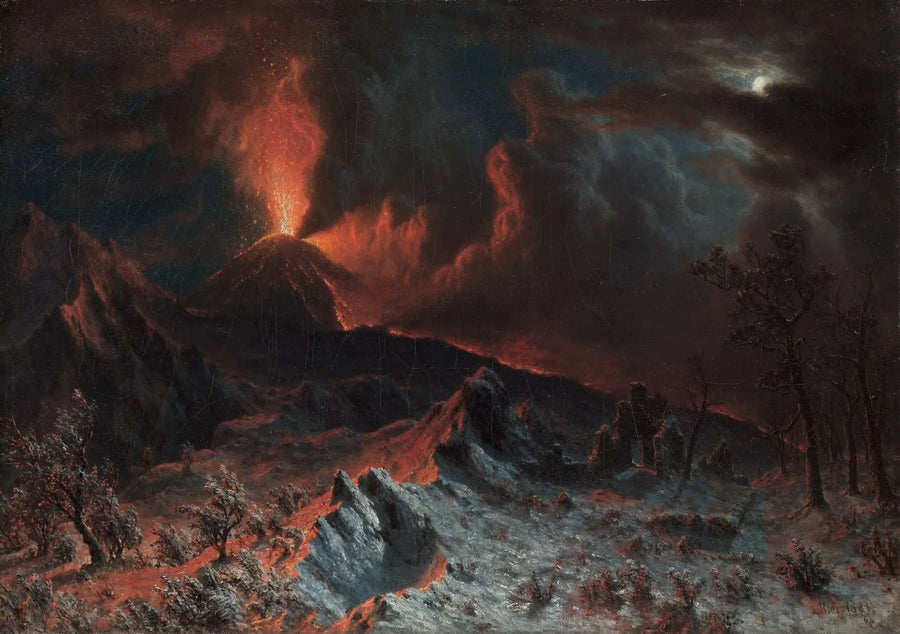Wezuwiusz o północy - Albert Bierstadt