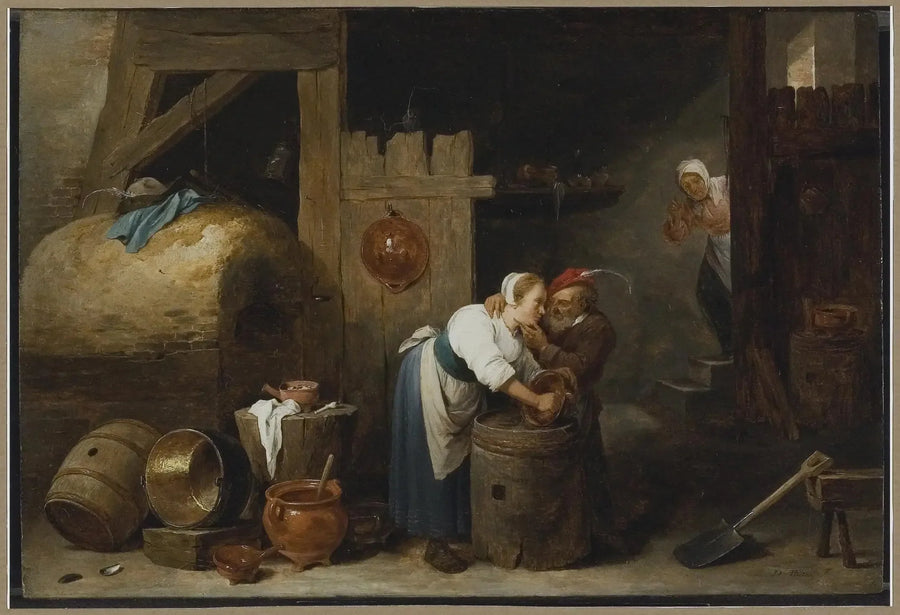 Stary mężczyzna i młoda kobieta - David Teniers Młodszy