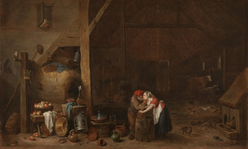 Stary mężczyzna i służąca - David Teniers Młodszy