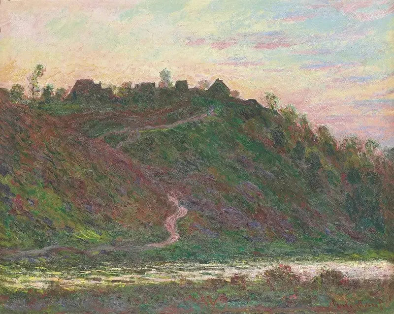 Wioska La Roche-Blond w zachodzącym słońcu - Claude Monet