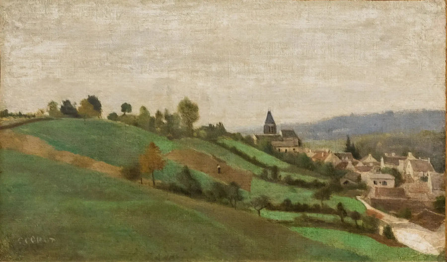 Wioska Presles, niedaleko Beaumont-sur-Oise - Jean-Baptiste Camille Corot
