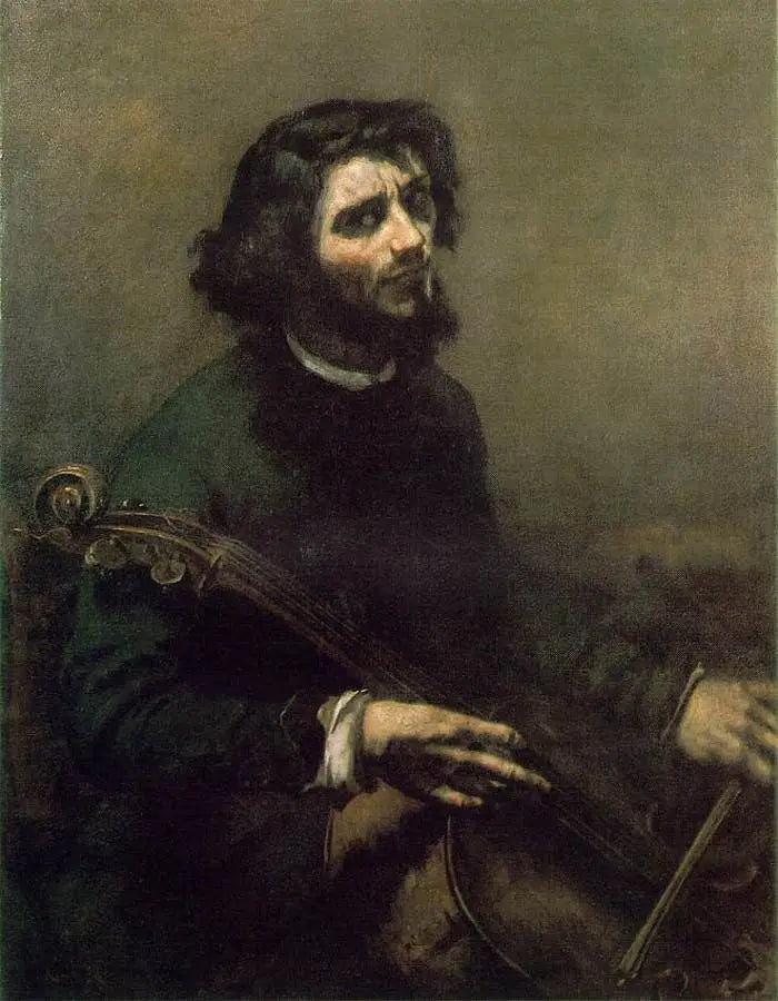 Le violoncelliste - Gustave Courbet image 1 copie de tableau peinte à la main