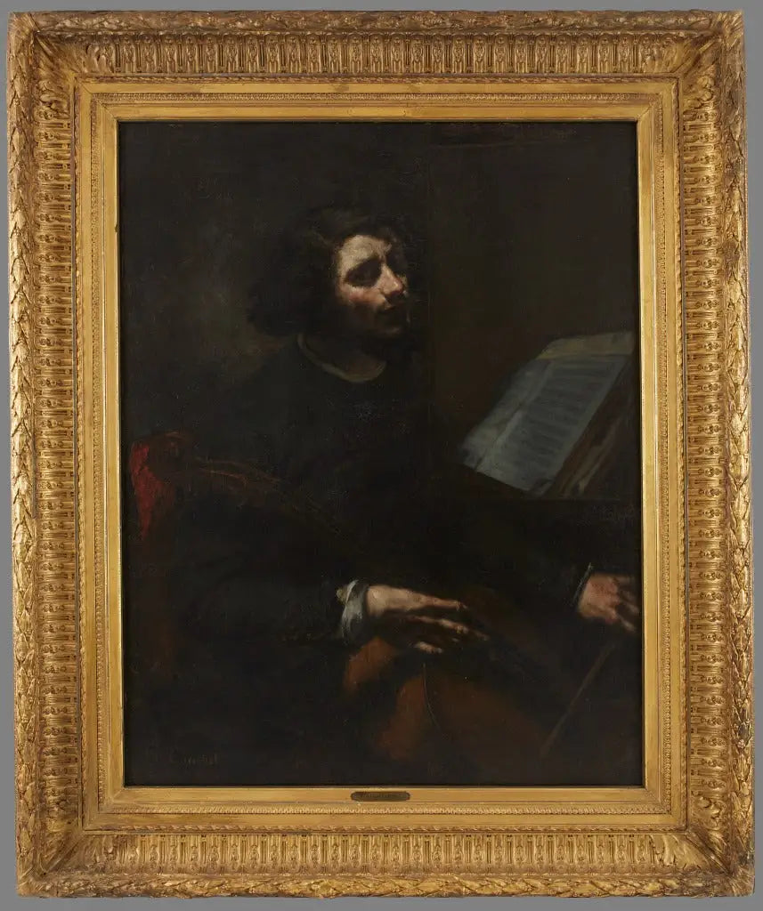 Le violoncelliste - Gustave Courbet image 1 reproduction d’œuvre d’art à l’huile