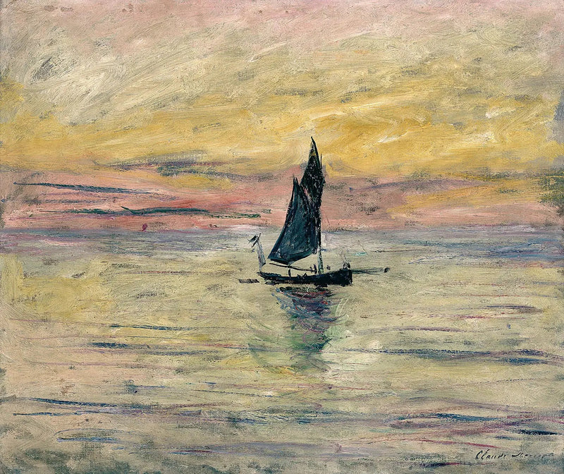 Żaglowiec, efekt wieczoru - Claude Monet