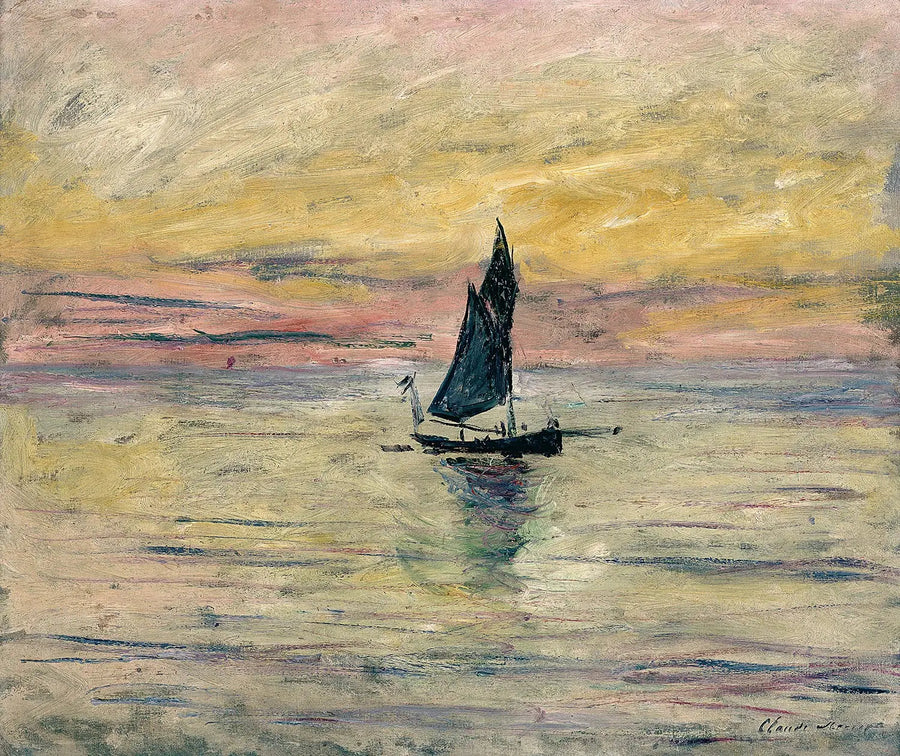 Żaglowiec, efekt wieczoru - Claude Monet