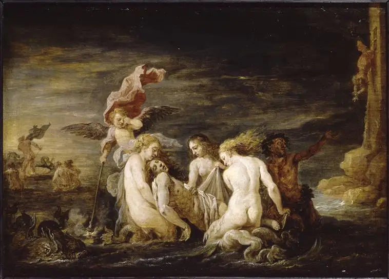 Léandre topiony odnaleziony przez Nereidy - David Teniers Młodszy