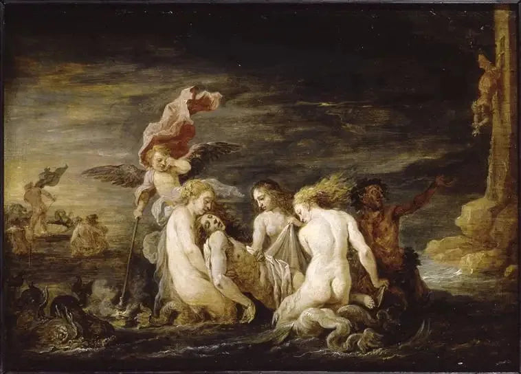 Léandre topiony odnaleziony przez Nereidy - David Teniers Młodszy