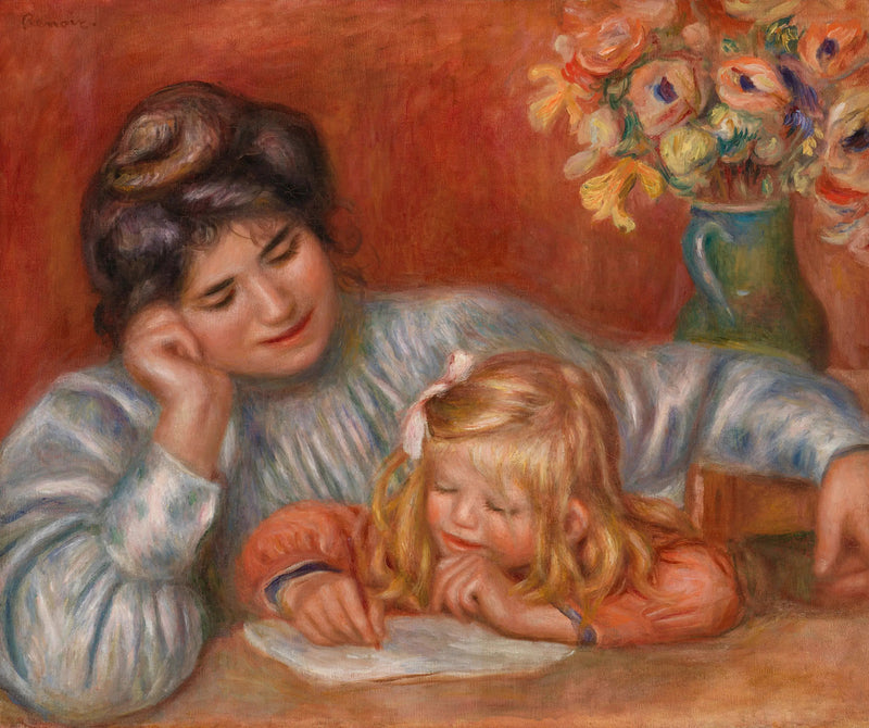 Lekcja pisania (Lekcja pisania) - Pierre-Auguste Renoir