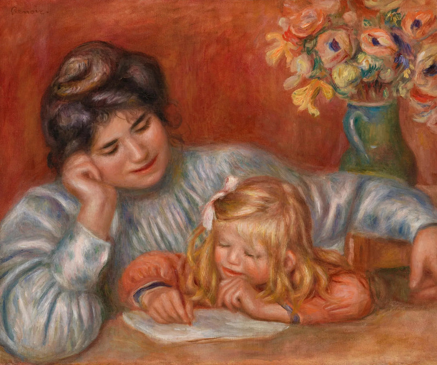 Lekcja pisania (Lekcja pisania) - Pierre-Auguste Renoir