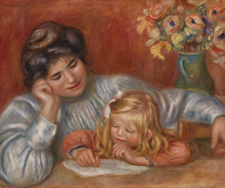 Lekcja pisania (Lekcja pisania) - Pierre-Auguste Renoir