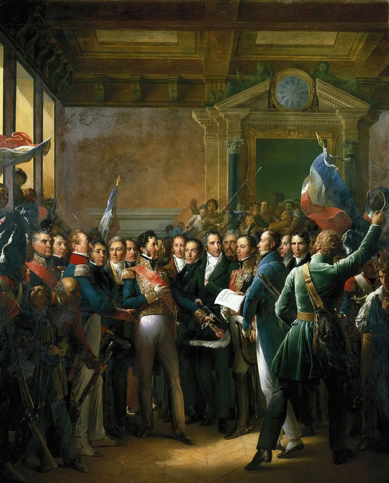 Odczyt w Ratuszu Miasta Paryża Deklaracji Posłów i Proklamacji Księcia Orleańskiego, generał lejtnant Królestwa (31 lipca 1830) - François Gérard