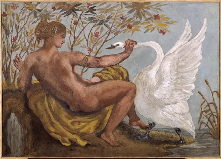Leda i łabędź - Eugène Delacroix