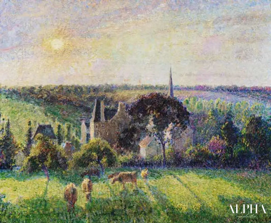 L'église et la ferme d'Eragny - Edouard Manet - Reproductions de tableaux et peintures haut de gamme