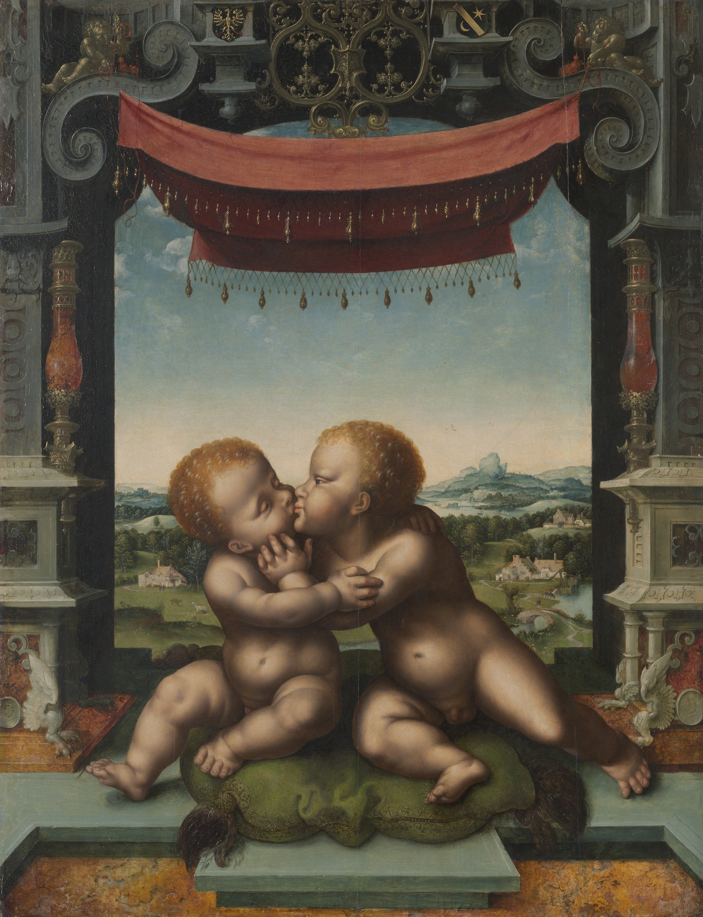 L’Enfant Jésus et saint Jean-Baptiste s’enlaçant - Joos van Cleve - Alpha Reproduction