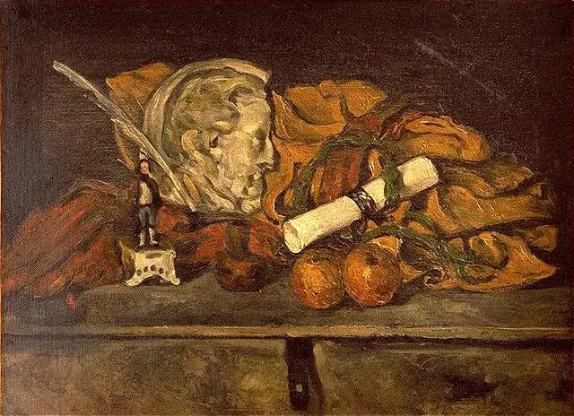 Akcesoria Cézanne'a. Martwa natura z medalionem Philippe'a Solari - Paul Cézanne